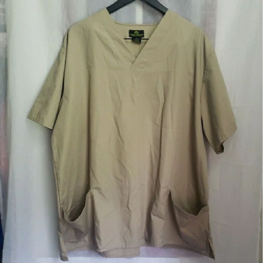 Natural Uniforms Scrub Top Tan Scrubs Medical Vet Dental 2XL